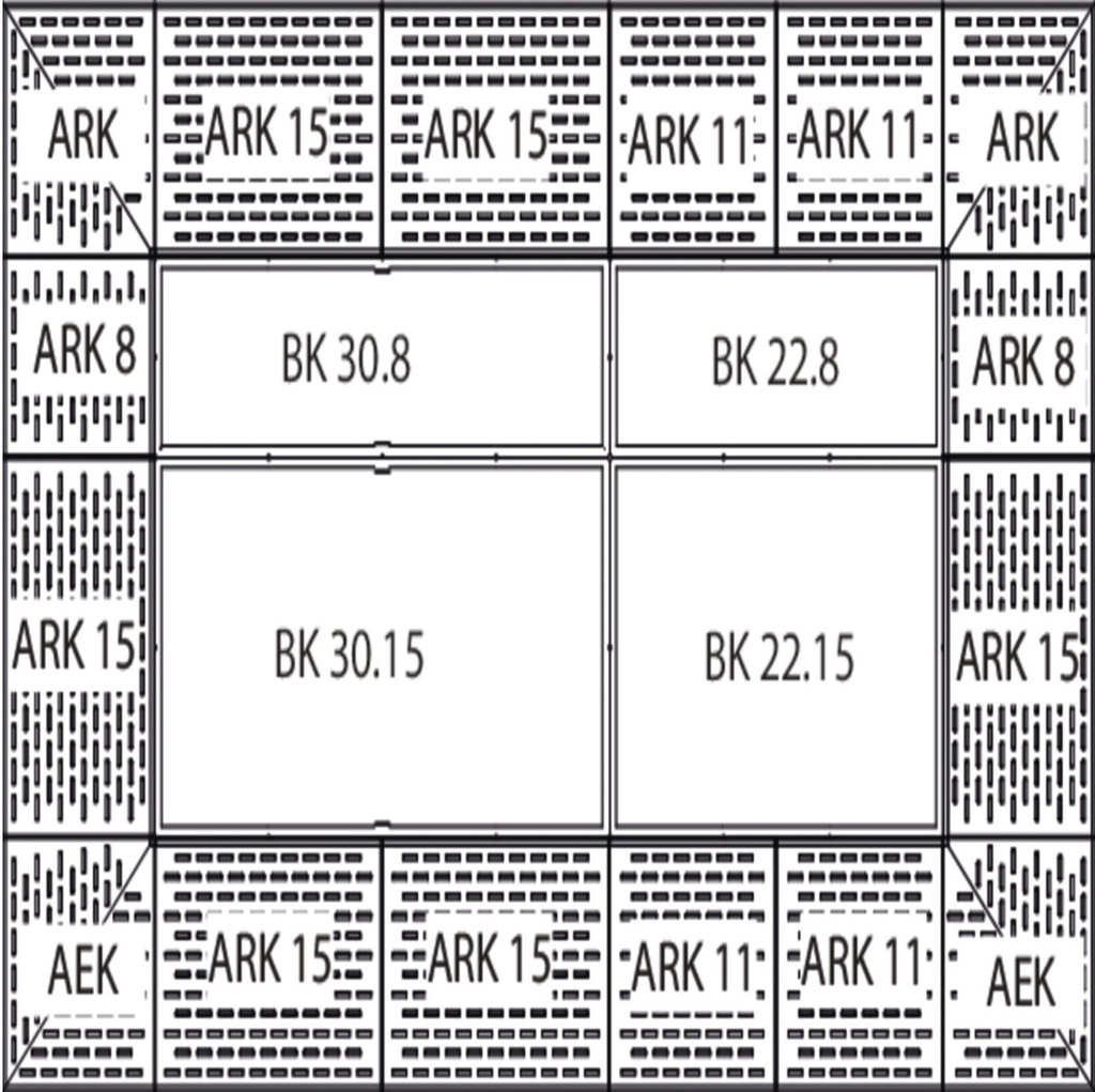 Priključni element, pocinkan, 700x83x21- BK 8