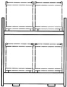 Regal za shranjevanje IBC posod K4-I z 2 nivoji za 4x IBC po 1000 l