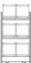 Regal za shranjevanje IBC posod K6-I z 2 nivoji za 6x IBC po 1000 l, pocinkan zbirni pladenj (kopija)