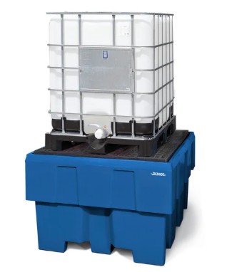 [328323] Lovilna-prestrezna posoda iz polietilena (PE) za 1 IBC | z rešetko